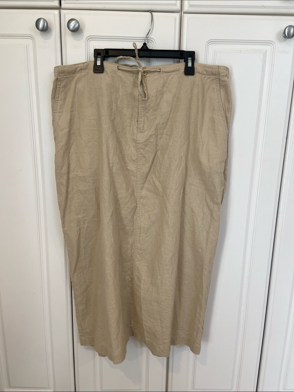 Eddie Bauer Light Beige Linen-Blend Skirt